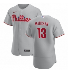 Philadelphia Phillies 13 Rafael Marchan Men Nike Gray Road 2020 Authentic Player MLB Jersey Philadelphia Phillies 13 Rafael Marchan Men Nike Gray Road 2020 Authentic Player MLB Jersey