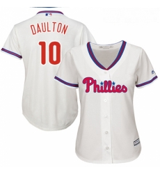 Womens Majestic Philadelphia Phillies 10 Darren Daulton Replica Cream Alternate Cool Base MLB Jersey Womens Majestic Philadelphia Phillies 10 Darren Daulton Replica Cream Alternate Cool Base MLB Jersey