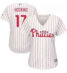Womens Majestic Philadelphia Phillies 17 Rhys Hoskins Replica WhiteRed Strip Home Cool Base MLB Jersey Womens Majestic Philadelphia Phillies 17 Rhys Hoskins Replica WhiteRed Strip Home Cool Base MLB Jersey