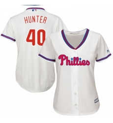 Womens Majestic Philadelphia Phillies 40 Tommy Hunter Authentic Cream Alternate Cool Base MLB Jersey Womens Majestic Philadelphia Phillies 40 Tommy Hunter Authentic Cream Alternate Cool Base MLB Jersey