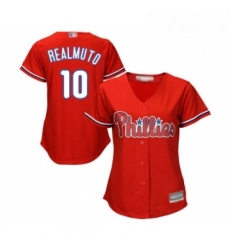Womens Philadelphia Phillies 10 J T Realmuto Replica Red Alternate Cool Base Baseball Jersey Womens Philadelphia Phillies 10 J T Realmuto Replica Red Alternate Cool Base Baseball Jersey