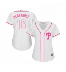 Womens Philadelphia Phillies 16 Cesar Hernandez Replica White Fashion Cool Base Baseball Jersey Womens Philadelphia Phillies 16 Cesar Hernandez Replica White Fashion Cool Base Baseball Jersey