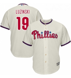 Youth Majestic Philadelphia Phillies 19 Greg Luzinski Replica Cream Alternate Cool Base MLB Jersey Youth Majestic Philadelphia Phillies 19 Greg Luzinski Replica Cream Alternate Cool Base MLB Jersey