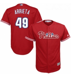 Youth Majestic Philadelphia Phillies 49 Jake Arrieta Authentic Red Alternate Cool Base MLB Jersey Youth Majestic Philadelphia Phillies 49 Jake Arrieta Authentic Red Alternate Cool Base MLB Jersey