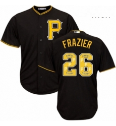 Mens Majestic Pittsburgh Pirates 26 Adam Frazier Authentic Black Team Logo Fashion Cool Base MLB Jersey Mens Majestic Pittsburgh Pirates 26 Adam Frazier Authentic Black Team Logo Fashion Cool Base MLB Jersey