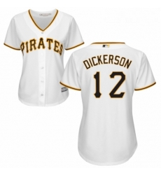 Womens Majestic Pittsburgh Pirates 12 Corey Dickerson Replica White Home Cool Base MLB Jersey Womens Majestic Pittsburgh Pirates 12 Corey Dickerson Replica White Home Cool Base MLB Jersey