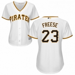 Womens Majestic Pittsburgh Pirates 23 David Freese Replica White Home Cool Base MLB Jersey 