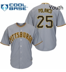 Youth Majestic Pittsburgh Pirates 25 Gregory Polanco Authentic Grey Road Cool Base MLB Jersey Youth Majestic Pittsburgh Pirates 25 Gregory Polanco Authentic Grey Road Cool Base MLB Jersey