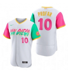 Men San Diego Padres 10 Jurickson Profar 2022 White City Connect Flex Base Stitched Baseball Jersey Men San Diego Padres 10 Jurickson Profar 2022 White City Connect Flex Base Stitched Baseball Jersey