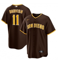Men San Diego Padres 11 Yu Darvish Brown Cool Base Stitched Jersey Men San Diego Padres 11 Yu Darvish Brown Cool Base Stitched Jersey