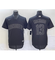 Men San Diego Padres 13 Manny Machado Black Cool Base Stitched Jersey Men San Diego Padres 13 Manny Machado Black Cool Base Stitched Jersey