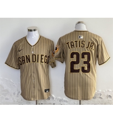 Men San Diego Padres 23 Fernando Tatis Jr Tan Stitched Baseball Jersey Men San Diego Padres 23 Fernando Tatis Jr Tan Stitched Baseball Jersey