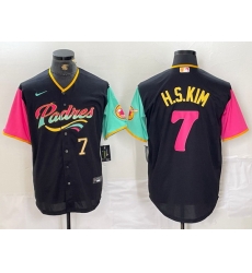 Men San Diego Padres 7 Ha Seong Kim Black City Connect Cool Base Stitched Baseball Jersey 1 Men San Diego Padres 7 Ha Seong Kim Black City Connect Cool Base Stitched Baseball Jersey 1