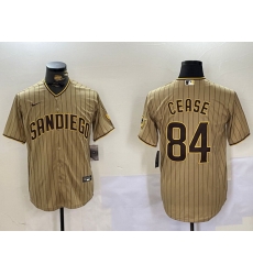 Men San Diego Padres 84 Dylan Cease Tan Cool Base Stitched Baseball Jersey Men San Diego Padres 84 Dylan Cease Tan Cool Base Stitched Baseball Jersey