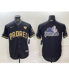 Men San Diego Padres Team Big Logo Black Gold With Patch Cool Base Stitched Baseball Jerseys 1 Men San Diego Padres Team Big Logo Black Gold With Patch Cool Base Stitched Baseball Jerseys 1