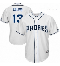 Mens Majestic San Diego Padres 13 Freddy Galvis Replica White Home Cool Base MLB Jersey Mens Majestic San Diego Padres 13 Freddy Galvis Replica White Home Cool Base MLB Jersey