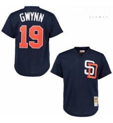 Mens Mitchell and Ness 1996 San Diego Padres 19 Tony Gwynn Authentic Navy Blue Throwback MLB Jersey Mens Mitchell and Ness 1996 San Diego Padres 19 Tony Gwynn Authentic Navy Blue Throwback MLB Jersey