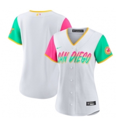 Women San Diego Padres Blank 2022 White City Connect Cool Base Stitched Baseball Jersey Women San Diego Padres Blank 2022 White City Connect Cool Base Stitched Baseball Jersey