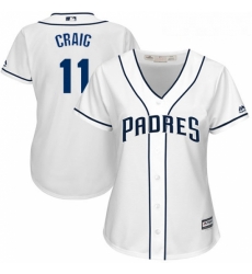 Womens Majestic San Diego Padres 11 Allen Craig Authentic White Home Cool Base MLB Jersey Womens Majestic San Diego Padres 11 Allen Craig Authentic White Home Cool Base MLB Jersey
