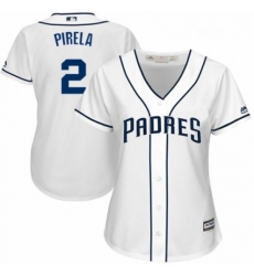Womens Majestic San Diego Padres 2 Jose Pirela Replica White Home Cool Base MLB Jersey Womens Majestic San Diego Padres 2 Jose Pirela Replica White Home Cool Base MLB Jersey