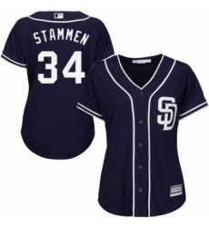 Womens Majestic San Diego Padres 34 Craig Stammen Authentic Navy Blue Alternate 1 Cool Base MLB Jersey Womens Majestic San Diego Padres 34 Craig Stammen Authentic Navy Blue Alternate 1 Cool Base MLB Jersey
