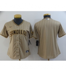 Women's San Diego Padres Blank Brown Jerseys Women's San Diego Padres Blank Brown Jerseys