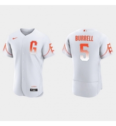 Men San Francisco Giants 5 Pat Burrell Men 2021 City Connect Authentic White Jersey Men San Francisco Giants 5 Pat Burrell Men 2021 City Connect Authentic White Jersey