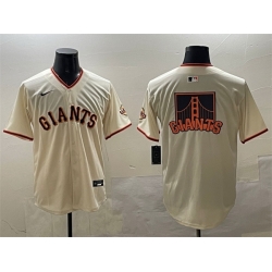 Men San Francisco Giants Cream Team Big Logo Limited Stitched Baseball Jersey 1