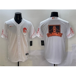 Men San Francisco Giants Team Big Logo White City Connect Cool Base Stitched Baseball Jersey 1