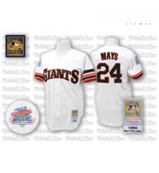 Mens Mitchell and Ness San Francisco Giants 24 Willie Mays Authentic White Throwback MLB Jersey Mens Mitchell and Ness San Francisco Giants 24 Willie Mays Authentic White Throwback MLB Jersey