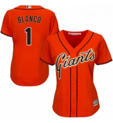 Womens Majestic San Francisco Giants 1 Gregor Blanco Replica Orange Alternate Cool Base MLB Jersey Womens Majestic San Francisco Giants 1 Gregor Blanco Replica Orange Alternate Cool Base MLB Jersey
