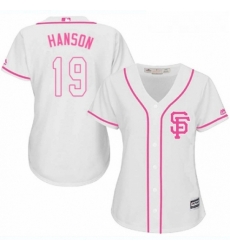 Womens Majestic San Francisco Giants 19 Alen Hanson Authentic White Fashion Cool Base MLB Jersey Womens Majestic San Francisco Giants 19 Alen Hanson Authentic White Fashion Cool Base MLB Jersey