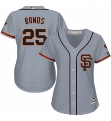 Womens Majestic San Francisco Giants 25 Barry Bonds Replica Grey Road 2 Cool Base MLB Jersey Womens Majestic San Francisco Giants 25 Barry Bonds Replica Grey Road 2 Cool Base MLB Jersey
