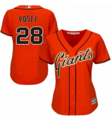 Womens Majestic San Francisco Giants 28 Buster Posey Authentic Orange Alternate Cool Base MLB Jersey Womens Majestic San Francisco Giants 28 Buster Posey Authentic Orange Alternate Cool Base MLB Jersey