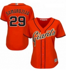 Womens Majestic San Francisco Giants 29 Jeff Samardzija Replica Orange Alternate Cool Base MLB Jersey Womens Majestic San Francisco Giants 29 Jeff Samardzija Replica Orange Alternate Cool Base MLB Jersey