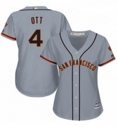 Womens Majestic San Francisco Giants 4 Mel Ott Replica Grey Road Cool Base MLB Jersey Womens Majestic San Francisco Giants 4 Mel Ott Replica Grey Road Cool Base MLB Jersey