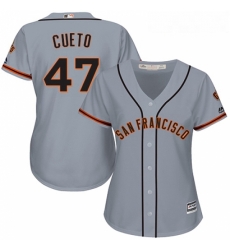 Womens Majestic San Francisco Giants 47 Johnny Cueto Authentic Grey Road Cool Base MLB Jersey Womens Majestic San Francisco Giants 47 Johnny Cueto Authentic Grey Road Cool Base MLB Jersey