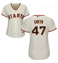Womens Majestic San Francisco Giants 47 Johnny Cueto Replica Cream Home Cool Base MLB Jersey Womens Majestic San Francisco Giants 47 Johnny Cueto Replica Cream Home Cool Base MLB Jersey