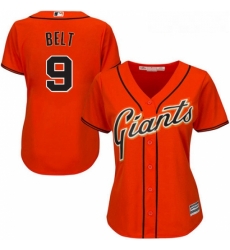 Womens Majestic San Francisco Giants 9 Brandon Belt Replica Orange Alternate Cool Base MLB Jersey Womens Majestic San Francisco Giants 9 Brandon Belt Replica Orange Alternate Cool Base MLB Jersey