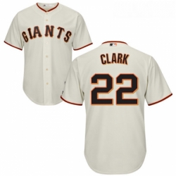 Youth Majestic San Francisco Giants 22 Will Clark Authentic Cream Home Cool Base MLB Jersey