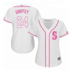 Womens Majestic Seattle Mariners 24 Ken Griffey Replica White Fashion Cool Base MLB Jersey