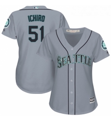 Womens Majestic Seattle Mariners 51 Ichiro Suzuki Authentic Grey Road Cool Base MLB Jersey Womens Majestic Seattle Mariners 51 Ichiro Suzuki Authentic Grey Road Cool Base MLB Jersey