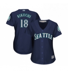 Womens Seattle Mariners 18 Yusei Kikuchi Replica Navy Blue Alternate 2 Cool Base Baseball Jersey Womens Seattle Mariners 18 Yusei Kikuchi Replica Navy Blue Alternate 2 Cool Base Baseball Jersey