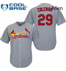 Mens Majestic St Louis Cardinals 29 Vince Coleman Replica Grey Road Cool Base MLB Jersey