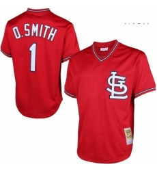 Mens Mitchell and Ness 1996 St Louis Cardinals 1 Ozzie Smith Replica Red Throwback MLB Jersey Mens Mitchell and Ness 1996 St Louis Cardinals 1 Ozzie Smith Replica Red Throwback MLB Jersey