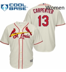 Womens Majestic St Louis Cardinals 13 Matt Carpenter Authentic Cream Alternate MLB Jersey Womens Majestic St Louis Cardinals 13 Matt Carpenter Authentic Cream Alternate MLB Jersey