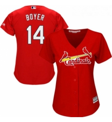 Womens Majestic St Louis Cardinals 14 Ken Boyer Replica Red Alternate Cool Base MLB Jersey Womens Majestic St Louis Cardinals 14 Ken Boyer Replica Red Alternate Cool Base MLB Jersey