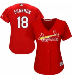 Womens Majestic St Louis Cardinals 18 Mike Shannon Replica Red Alternate Cool Base MLB Jersey Womens Majestic St Louis Cardinals 18 Mike Shannon Replica Red Alternate Cool Base MLB Jersey