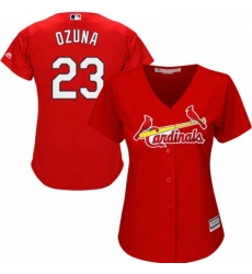 Womens Majestic St Louis Cardinals 23 Marcell Ozuna Authentic Red Alternate Cool Base MLB Jersey Womens Majestic St Louis Cardinals 23 Marcell Ozuna Authentic Red Alternate Cool Base MLB Jersey
