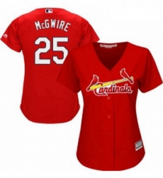 Womens Majestic St Louis Cardinals 25 Mark McGwire Replica Red Alternate Cool Base MLB Jersey Womens Majestic St Louis Cardinals 25 Mark McGwire Replica Red Alternate Cool Base MLB Jersey
